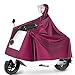 Poncho De Pluie, Poncho De Pluie Pour Vélo De Moto Électrique Veste Imperméable À Capuche En Tissu Jacquard Avec Bord Amovible À Trois Chapeaux Et Bandes Réfléchissantes Pour Le Cyclisme,Rouge,4XL