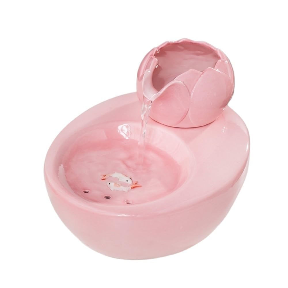 Fontaine d'intérieur contre l'air sec avec céramique rose et humidificateur intégré