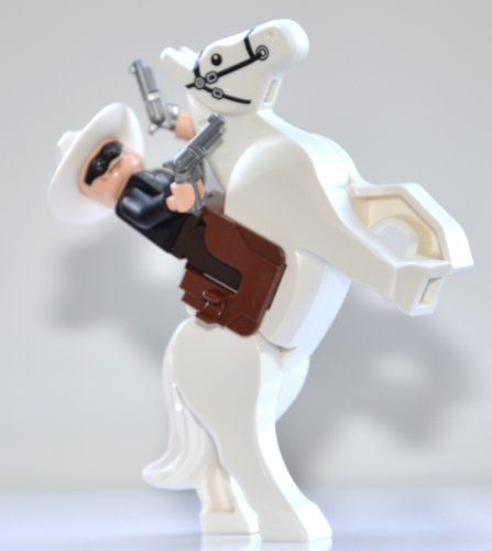 LEGO Lone Ranger Theme - Lone Ranger and Silver (White Rearing Horse) with 2 Revolvers