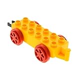  1 x Lego Duplo Schiebe Lok Anhänger bright hell orange 2 x 6 Räder rot Eisenbahn Zug für Waggon 4559c01