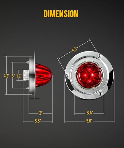 Kit 2 luces LED traseras con lente de vidrio rojo miniatura 5