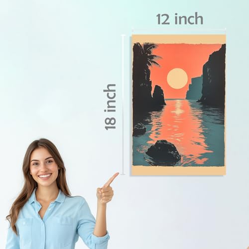 Image of SiddArtify Coastal Wall Art Prints Set - Tropical Beach Poster Decor for Living Room Bedroom Office - 12x18 inch Board Pack of 6