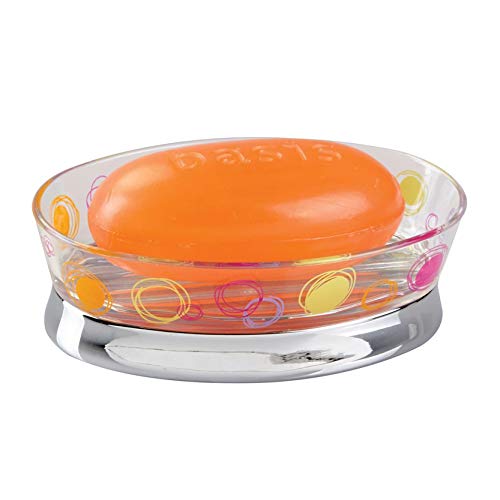 InterDesign Doodle Bath, Soap Dish, Clear/Chrome