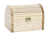 Darice Wood Chest Hinged with Clasp, 6.1 x 4.1 x 4.3-Inch