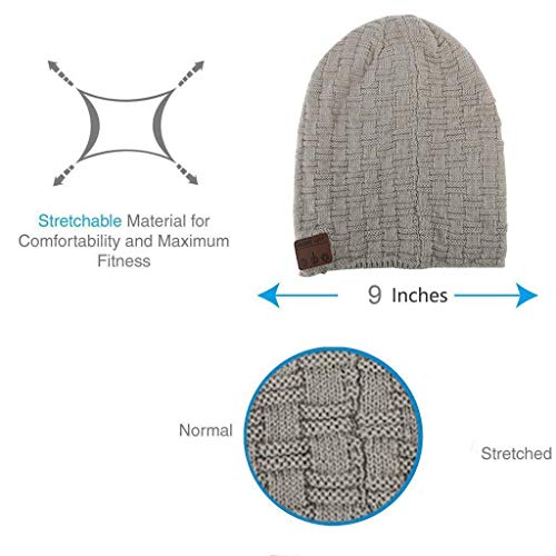 Bearsfire Wireless Music Beanie Hat Headphone Wiht Bluetooth Stereo Speaker Mic Hands-Free Earphones Cap Winter Warm Thick Skull Knit Music Hat Gifts For Men Women Ourdoor Sports Skiing Skating Hiking #TOP3