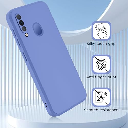 Image of A rtistque Liquid Silicone Back Cover Case for Samsung Galaxy M30 Shockproof TPU Soft Flexible with Camera Protection - Blue