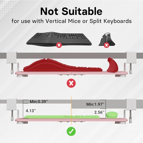 Image of BONTEC Under Desk Keyboard Tray, Pull-Out Keyboard & Mouse Platform