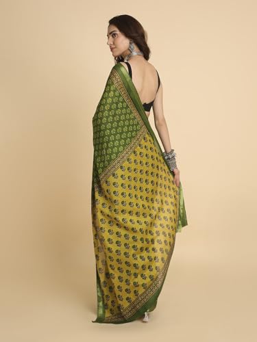 Image of RATAN Women's Pure Soft Cotton Saree with Blouse Piece | Lightweight Breathable Daily Wear Cotton Saree | Traditional Printed Saree for Office Casual & Summer Wear