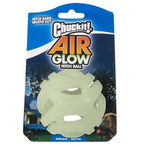 Chuckit! Air Glow Fetch Ball Dog Toy, Medium (2.5 Inch) Pack of 2, for Breeds 20-60 lbs