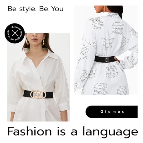 Elastic Waist Belt for Women Fashion, Wide Stretchy Belt with Ring Buckle for Dresses, Casual or Formal Outfits3