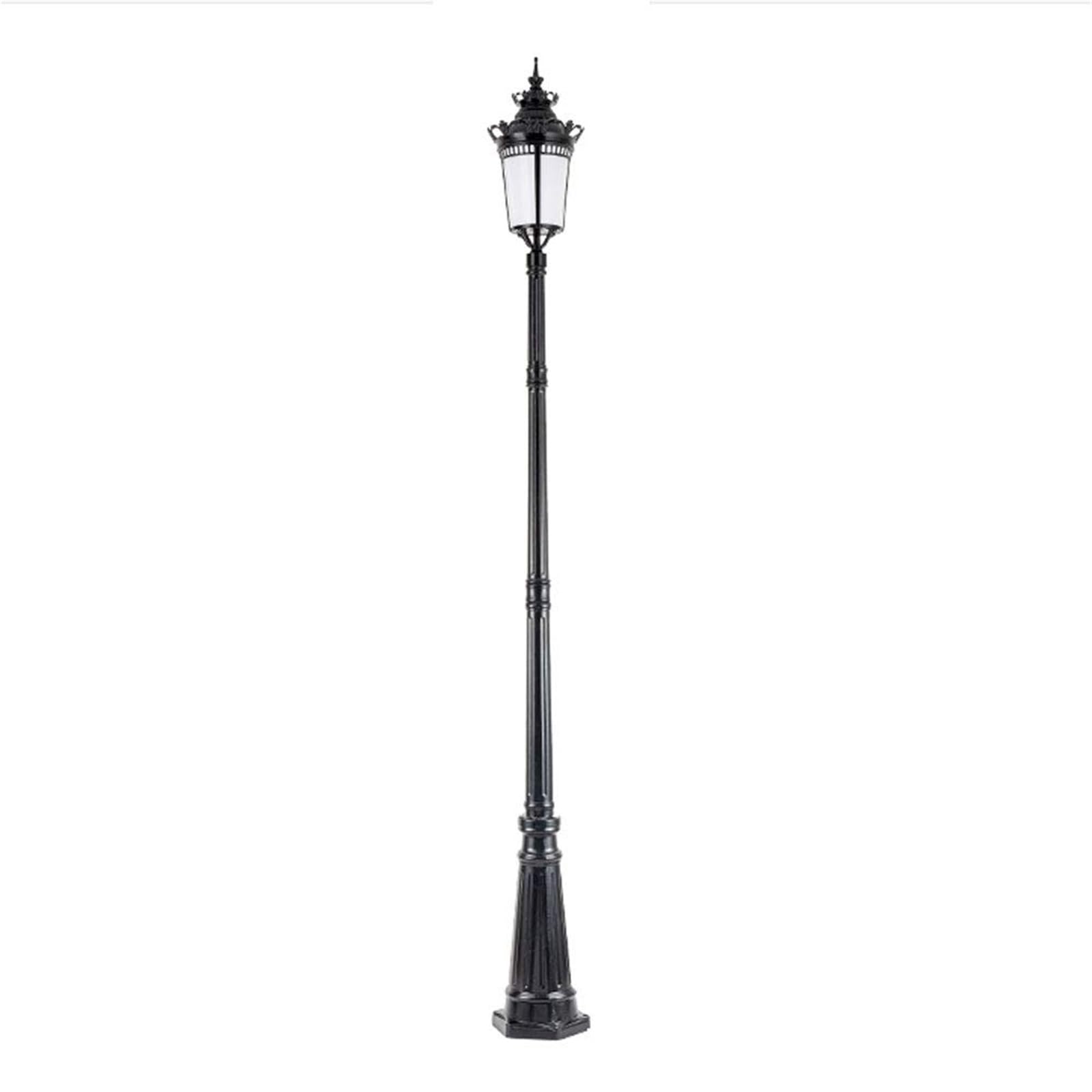 QUSYZD Solar Post Lights Lamp Post Lights Outdoor Outdoor Lamp Post Light, Outdoor Lamp Post Light Single Head Pole Street Light Ip56 Waterproof Pillar Light Anti-Rust Aluminum,Black-Height 245cm