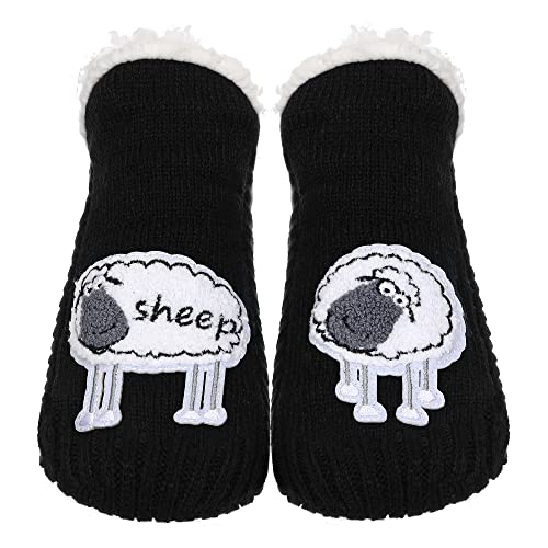 Image of ZYZX Cute Animal Slipper Socks for Women with Grips,Fuzzy Socks Indoor