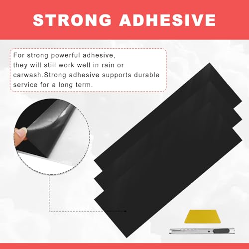 Pleoos 3PCS Emblem Wrap Kit Compatible with Bowtie Logo Wrap Stickers Compatible with Chevy, Cut Your-Own Emblem Overlay DIY Decals(Matte Black)