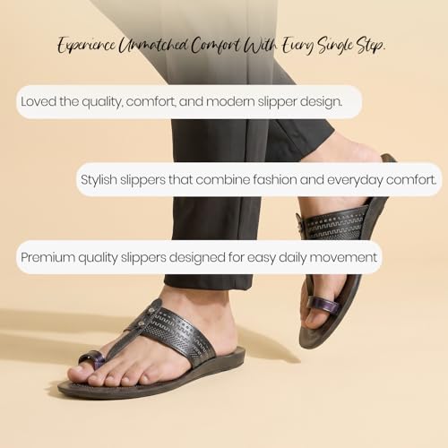 Image of Poddar Slippers, Sandals & Chappals for Men | Synthetic Leather Comfortable Footwear | Daily Use, Casual, Party, Stylish, Durable, Waterproof, Soft Sole, Anti-Slip (30052 Slipper)