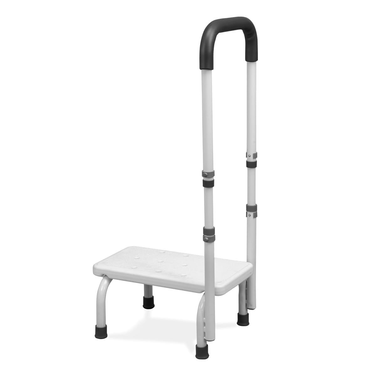 Badewannenstufe mit Haltegriff, Belastbarkeit bis 180KG | 5-Gang-Höhenverstellung, Einstiegshilfe für Senioren, Fußhocker für Bett, Küche, Badewanne