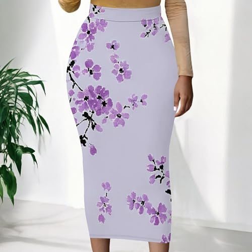 Women's High Waist Floral Print Slim Bodycon Skirt Party Club Night Out Maxi Long Pencil Skirts for Business Casual2