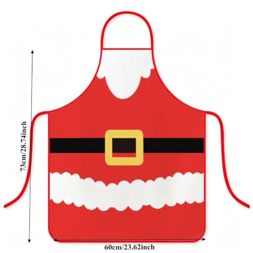 Santa Claus Style Cute Christmas Aprons for Women Men Adult Bibs 29×24'' - image 2