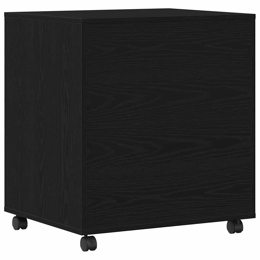 vidaXL Support d'imprimante avec Stockage Chêne Noir 60 x 50 x 67 cm, Support de Bureau Compact, Station d'impression Moderne, Solution d'espace Efficace, Rangement Solide, Design Neutre