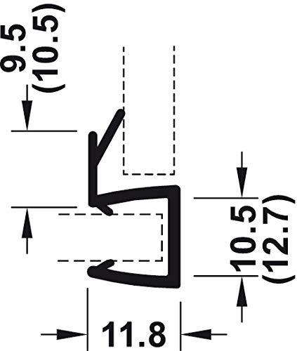 Guarnizione Per Porta Doccia In PVC Trasparente - Lunghezza 2000mm, Per Vetro Spesso 8-10mm, GedoTec
