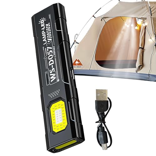 Générique Lampe Torche Magnétique | Lampe de Poche Électrique USB 5 Modes avec Chargeur - Lumière LED Automobile 800mAh avec Pince,Pour Réparation Auto...