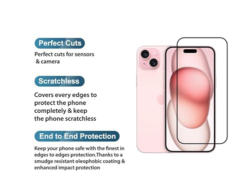 Image of Tempered Glass Screen Protector Compatible For Iphone 15 Plus with Free Complete Easy Installation kit