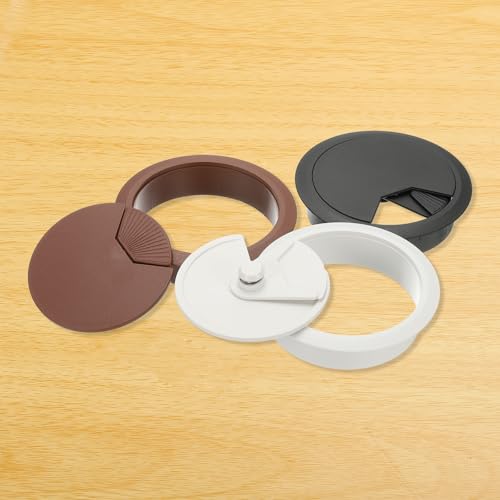 Passe-câbles de bureau noir 7,6 cm PATIKIL œillets pour table comptoir maison