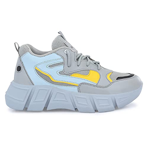 Image of ROWLANS Women's Synthetic Leather Stylish /Comfortable /Running /Gym Lace-Ups Sports Shoes