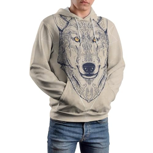 Sweat à capuche loup UMENG pull manches longues unisexe taille S - 6