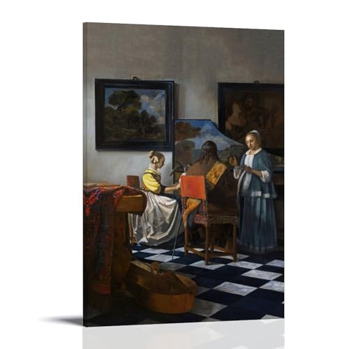 Tableau Johannes Vermeer L'Art de la Peinture - Impression sur toile 30x45 cm pour salon