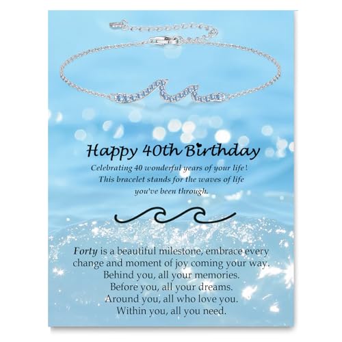 Gifts for Women Friend Bestie Sister Daughter Granddaughter Niece, Silver Wave Bracelet Gift for Woman Birthday Gifts, The Waves of Life We've Through Together Gift for Christmas