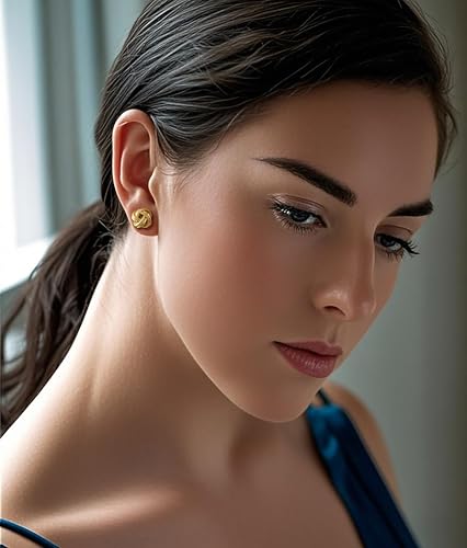 Eloqueen 14K Gold Stud Earrings for Women Gold Earrings for Women Earring Graceful and Interlaced Design Womens Cute Dainty Stud Earring3