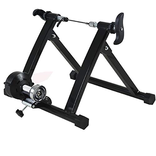 entrenador bicicleta, Rodillo de bicicleta con plataforma plegable, estación de ejercicio de carretera for montar a caballo con resistencia magnética, rueda compatible con bicicletas 700C de 24-29 pul