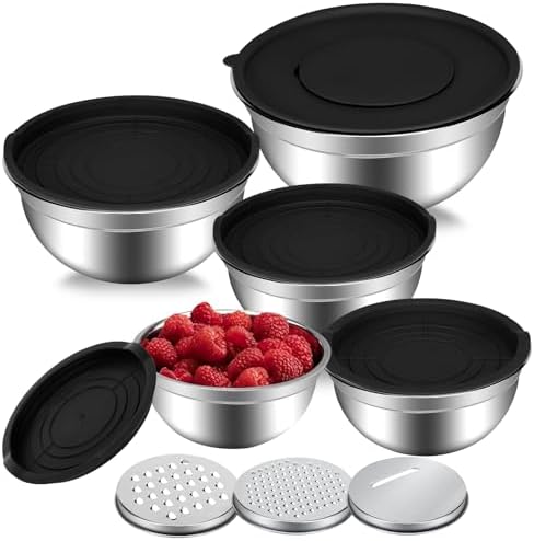 Pampered Chef Lot de 3 bols à mélanger en acier inoxydable