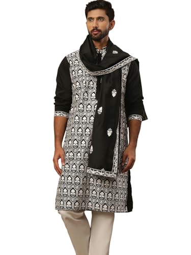 Image of Jompers Silk Blend Embroidered Kurta Pyjama Dupatta Set