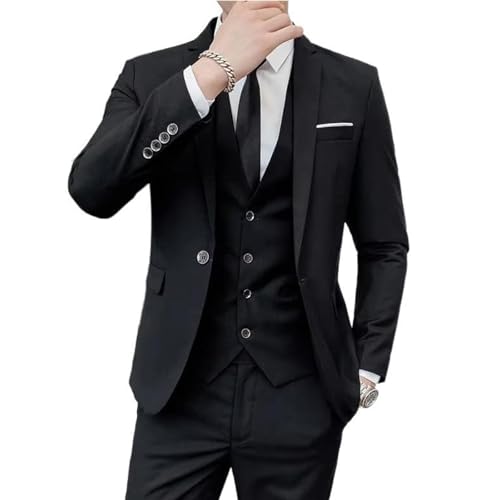Men's Suit Business Banquet Korean Formal Blazer for Men-Black