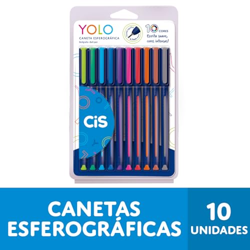 Caneta Esferográfica - CIS YOLO - Estojo com 10 unidades