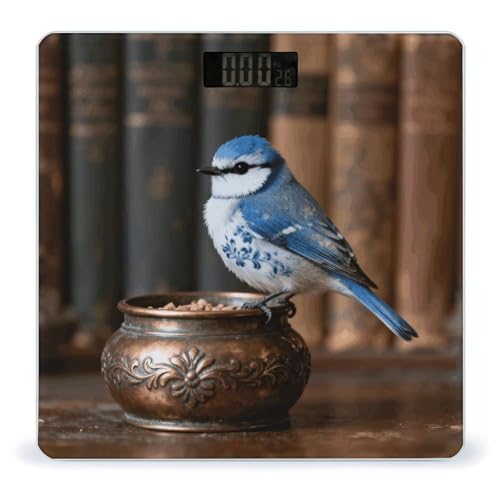 Báscula Digital Vintage Bird para Baño con Pantalla LCD