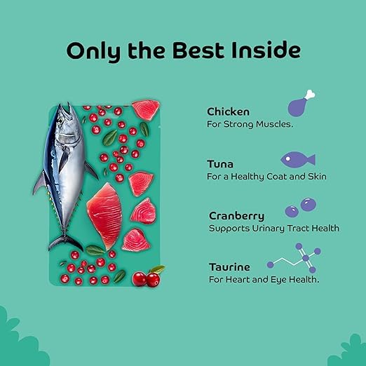 Image of Tuna with Cranberry Soft Cat Treats for Kittens & Adult Cats | Made with Real Tuna | Grain-Free Protein-Rich Snacks with Taurine & No Fillers | Pack of 2 | 35g x 2