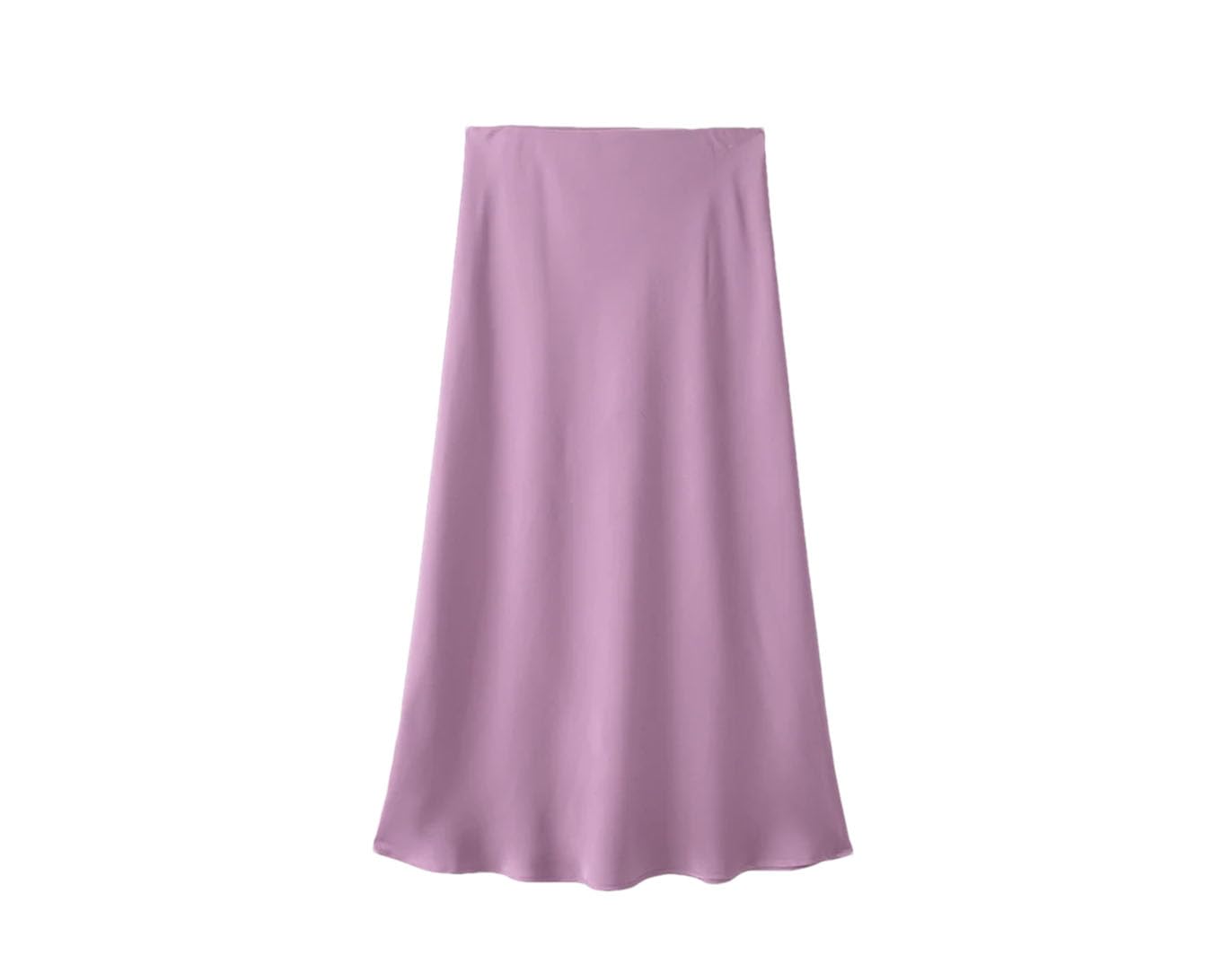 Women Satin High Waist Long Skirts Women Midi Office A-Line Solid Skirts