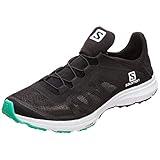 Salomon Women's Amphib Bold Athletic Water Shoes, Black/White/Electric Green, 10