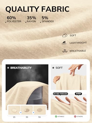 Image of ATHMILE Womens Oversized T Shirts Summer Tops Spring Casual Loose Fit Workout Short Sleeve 2026 Beach Vacation