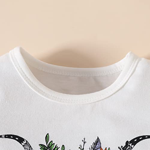 Lykmera Camiseta infantil de manga curta com estampa de desenho animado pulôver tops calças de sino