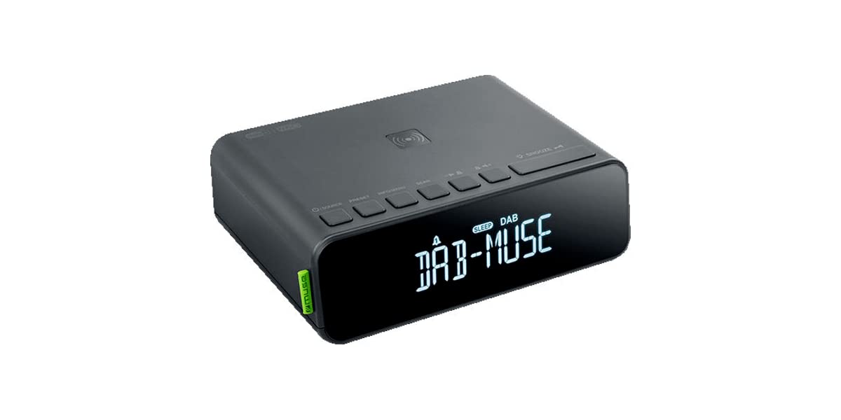 Muse Radio Reloj (M-175 DBT) Dab+ FM PLL Radio, Carga Inalámbrica, Alarma Dual,