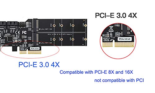 Carte PCIe Dual M.2 NGFF et double SATA III haute performance - 5