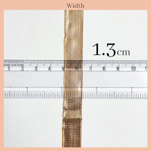 EmbroideryMaterial Gota Patti Laces and Borders for Saree, Dress, Piping, Dupatta, Kurta & Clothing Embellishment (110 Meter, 1.3CM), Rose Gold