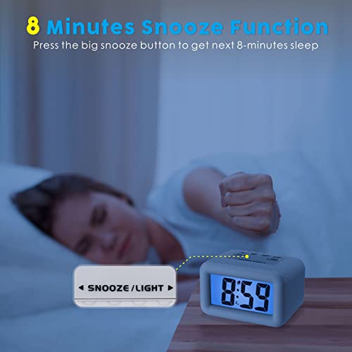 image for Plumeet Digital Kids Alarm Clock with Snooze and Backlight - Simple Tr