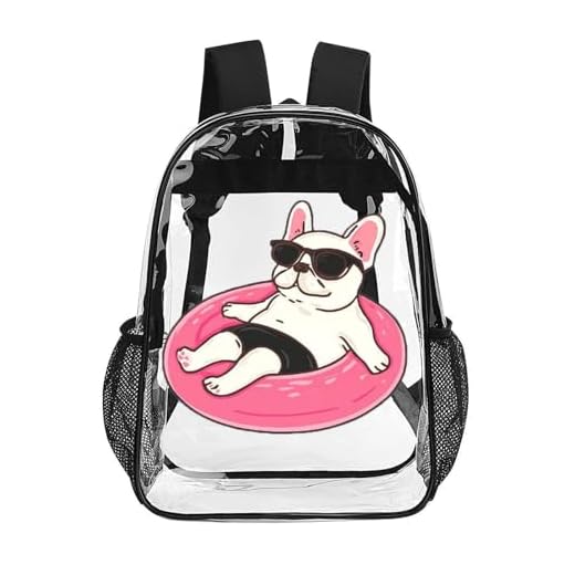 Stylish French Bulldog Clear Backpack for Travel