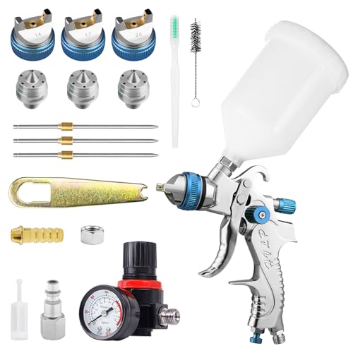 �v���t�F�b�V���i��HVLP�X�v���[�K���L�b�g 1.4/1.7/2.0mm�m�Y���t���A�J�[�y�C���g�X�v���[�K�� �d�̓t�B�[�h�y�C���g�X�v���[���[ 600cc �����ԗp�y�C���g�K�� �ǏC���Ƌ��C�p (�u���[-1.4/1.7/2.0)