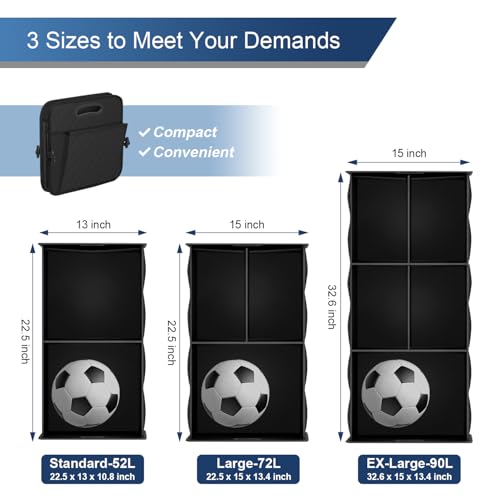 Image of Femuar Large Capacity Trunk Organizer, Waterproof Car Accessory, Non-Slip, Foldable, Suitable for All Vehicles, Black