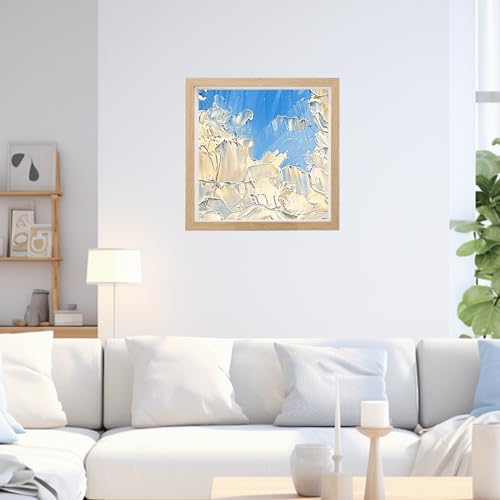 3D Bilderrahmen zum Befüllen 22 x 22cm, tiefer 3cm Holz Objektrahmen für Wand & Desktop, 3D Objektrahmen für Hochzeitsstrauß, DIY Kunstwerke & Bilderrahmen für Dekoration（Holzfarbe）